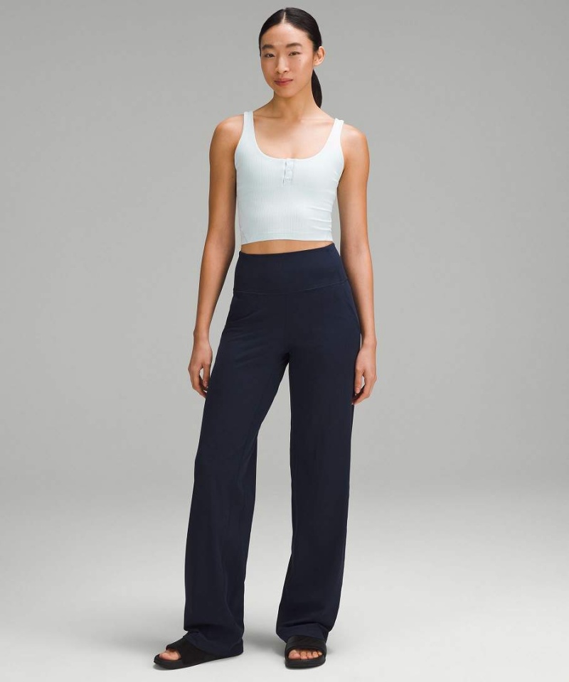 Camiseta sin Manga Lululemon Align™ Acanalado Henley Mujer Azules Chile | 531HPBNTD