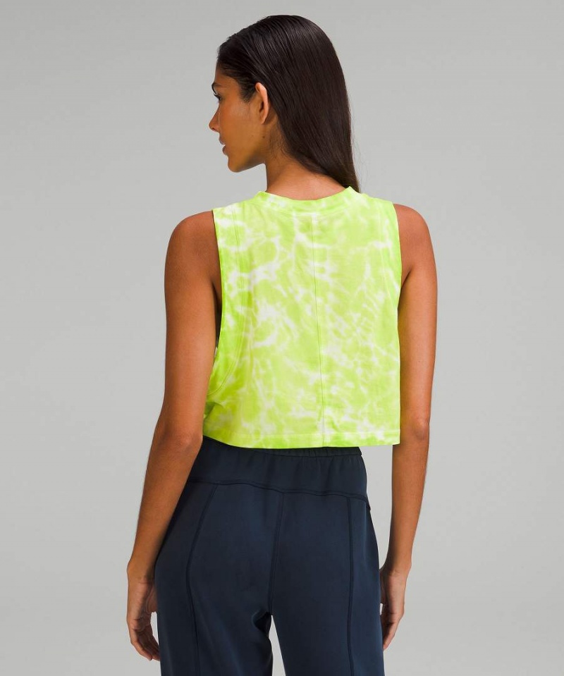Camiseta sin Manga Lululemon All Yours Cropped Algodon Mujer Verde Claro Chile | 768UOQSVF