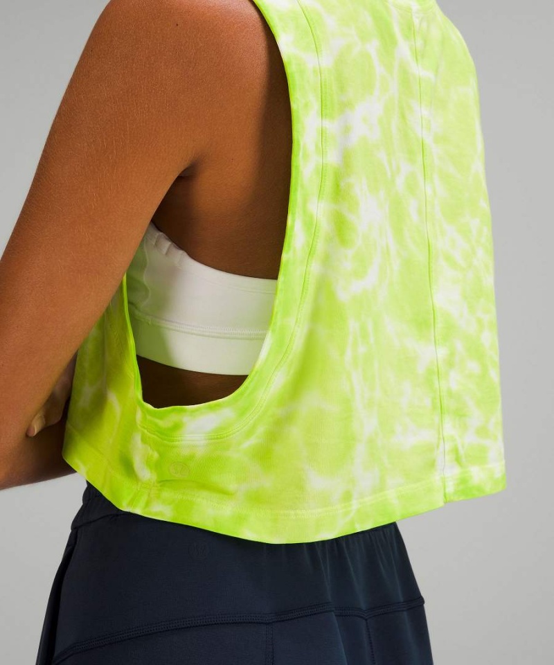Camiseta sin Manga Lululemon All Yours Cropped Algodon Mujer Verde Claro Chile | 768UOQSVF