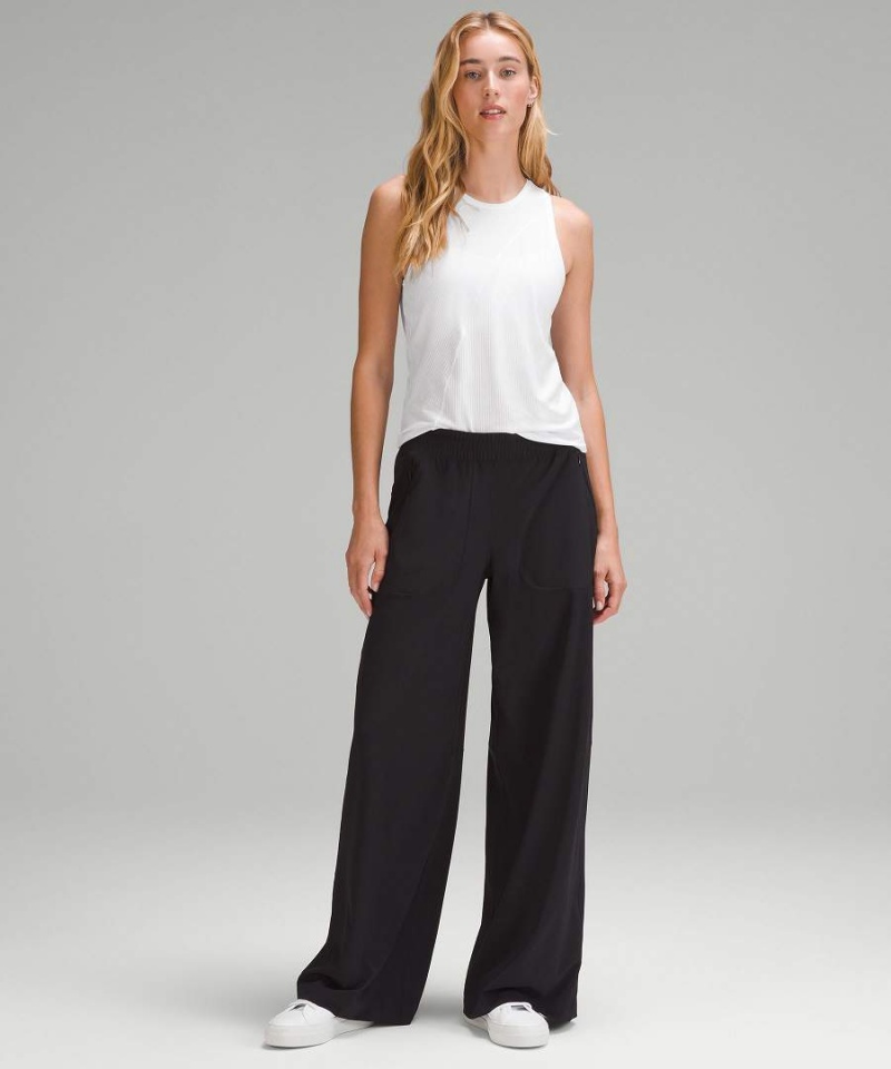 Camiseta sin Manga Lululemon Asymmetrical Acanalado Algodon Mujer Blancas Chile | 471LUTKEQ