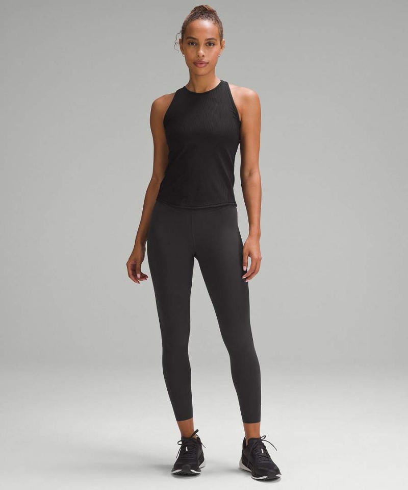 Camiseta sin Manga Lululemon Base Pace Acanalado Mujer Negras Chile | 174RAMVFE