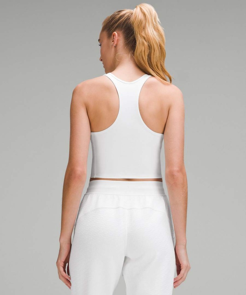 Camiseta sin Manga Lululemon Cropped V-Neck Tenis Mujer Blancas Chile | 641VCTUGB