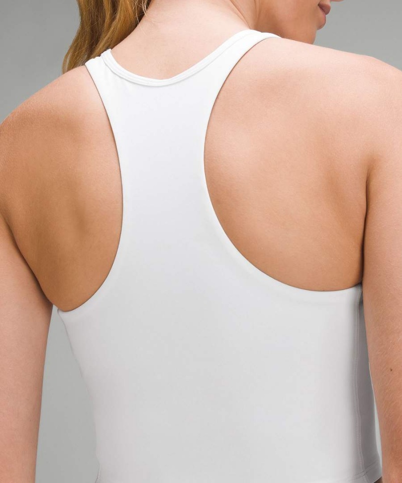 Camiseta sin Manga Lululemon Cropped V-Neck Tenis Mujer Blancas Chile | 641VCTUGB
