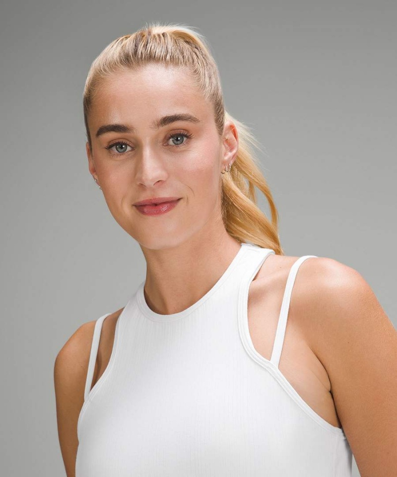 Camiseta sin Manga Lululemon Double-Correa Yoga Mujer Blancas Chile | 873FKOGMP
