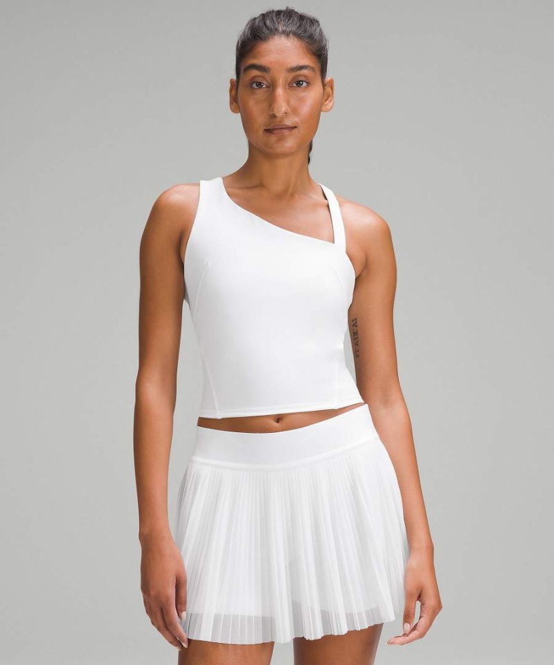 Camiseta sin Manga Lululemon Everlux Asymmetrical Tenis Mujer Blancas Chile | 806YGXAFH