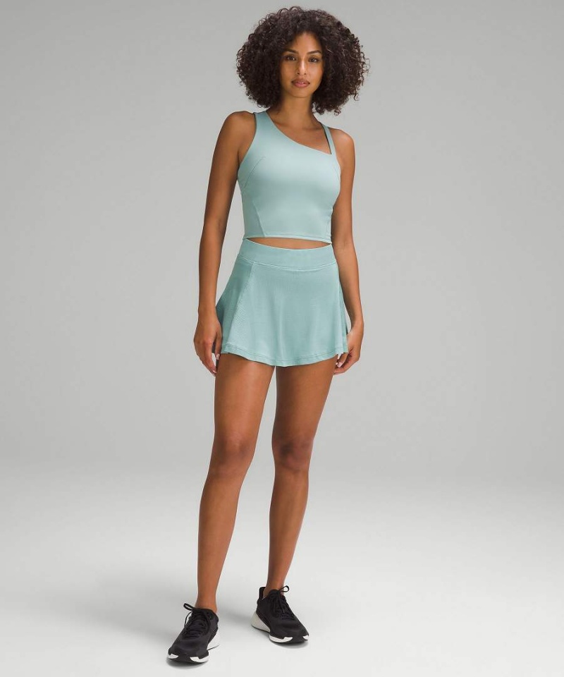 Camiseta sin Manga Lululemon Everlux Asymmetrical Tenis Mujer Turquesa Chile | 410RLMJDX