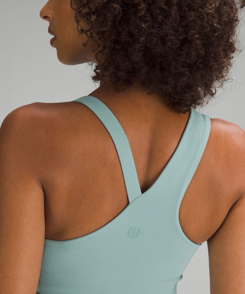 Camiseta sin Manga Lululemon Everlux Asymmetrical Tenis Mujer Turquesa Chile | 410RLMJDX