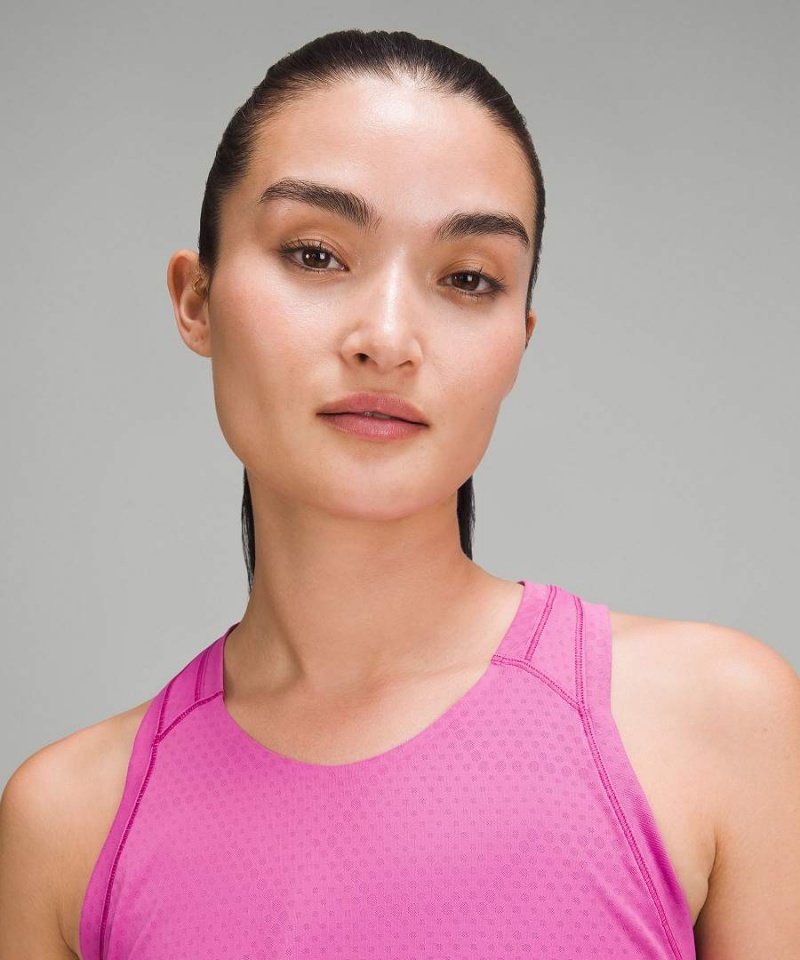 Camiseta sin Manga Lululemon Fast and Free Race Length Mujer Rosas Chile | 620WDUTYE