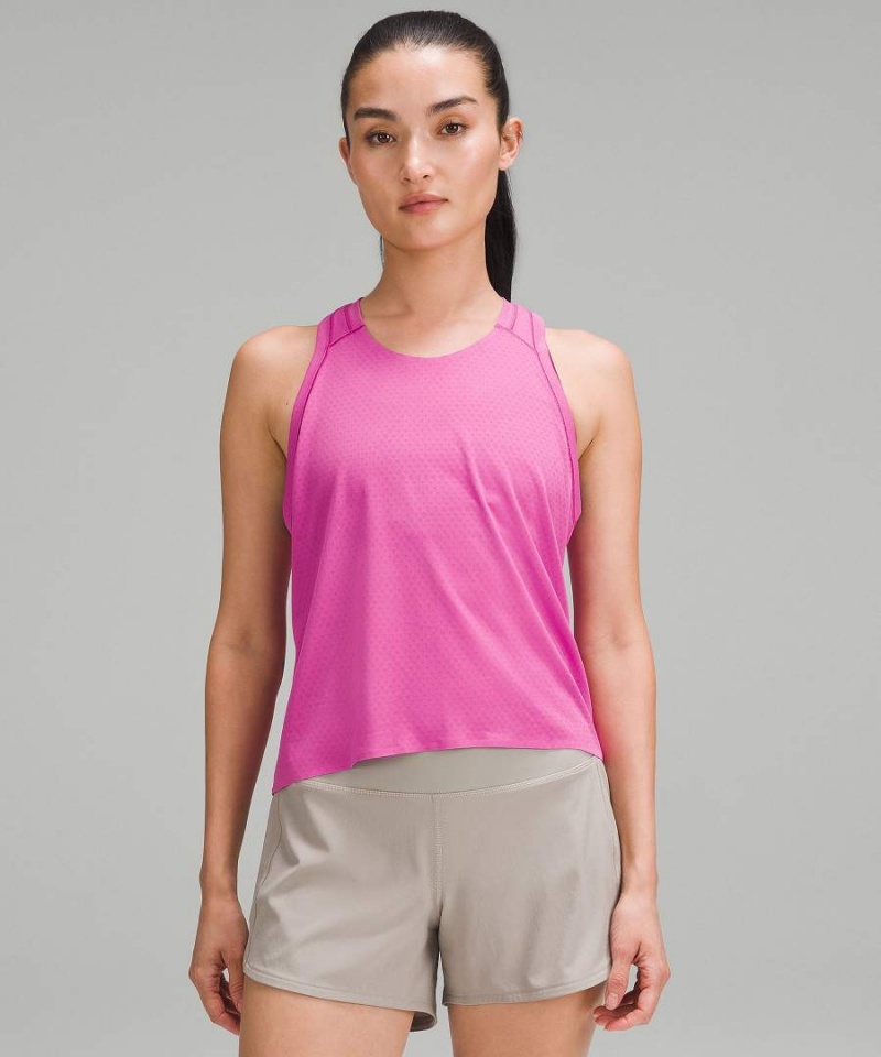 Camiseta sin Manga Lululemon Fast and Free Race Length Mujer Rosas Chile | 620WDUTYE