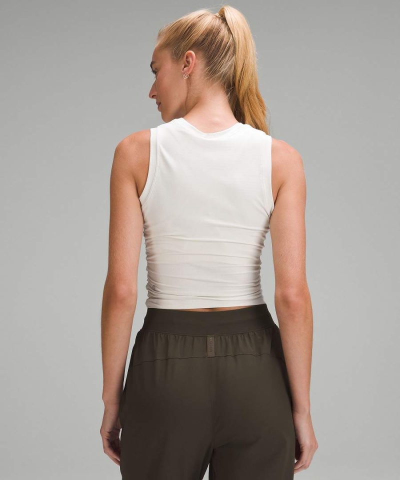 Camiseta sin Manga Lululemon License to Train Tight-Fit Mujer Beige Chile | 390HINYRC
