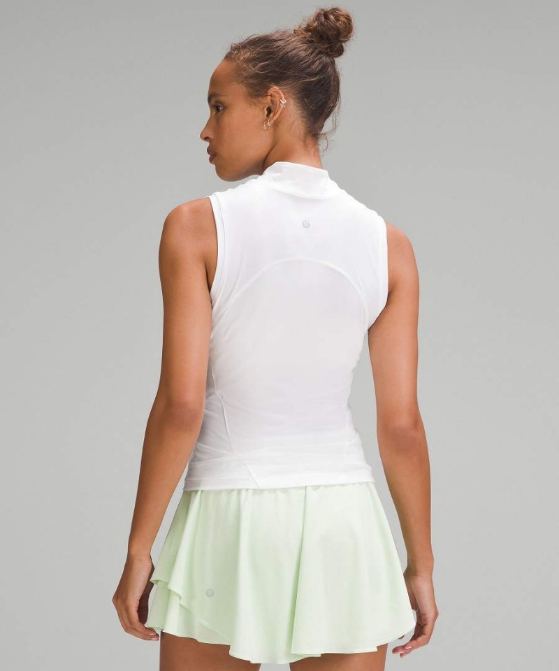 Camiseta sin Manga Lululemon Ligeros Nulux Mock-Neck Mujer Blancas Chile | 801WJHAZT