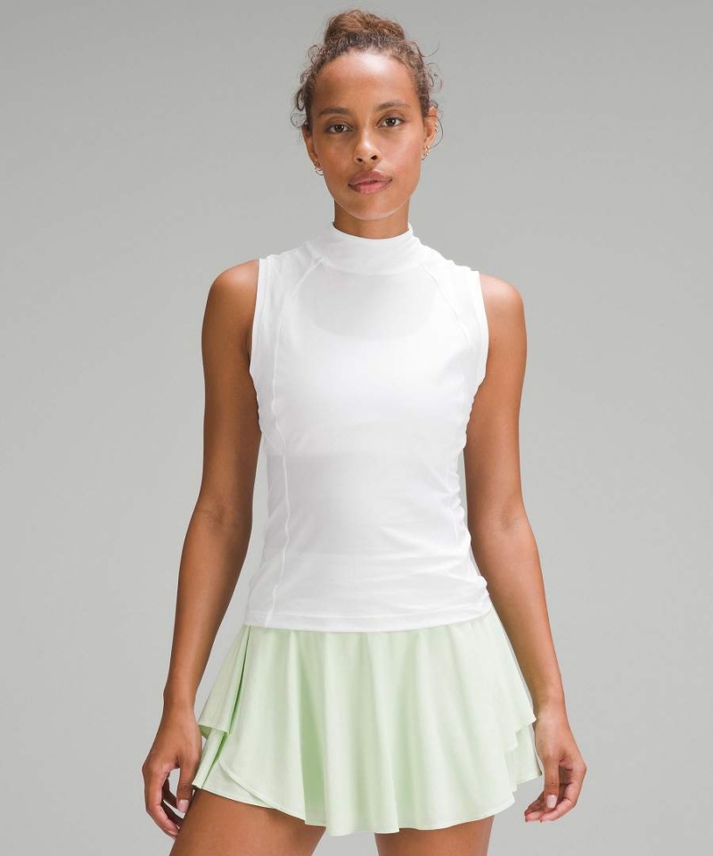 Camiseta sin Manga Lululemon Ligeros Nulux Mock-Neck Mujer Blancas Chile | 801WJHAZT