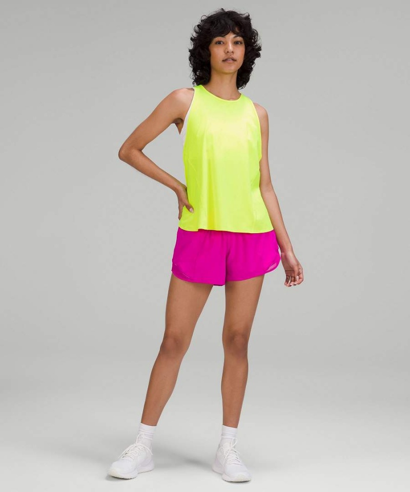 Camiseta sin Manga Lululemon Ligeros Stretch Correr Mujer Amarillo Chile | 148IZUTFB