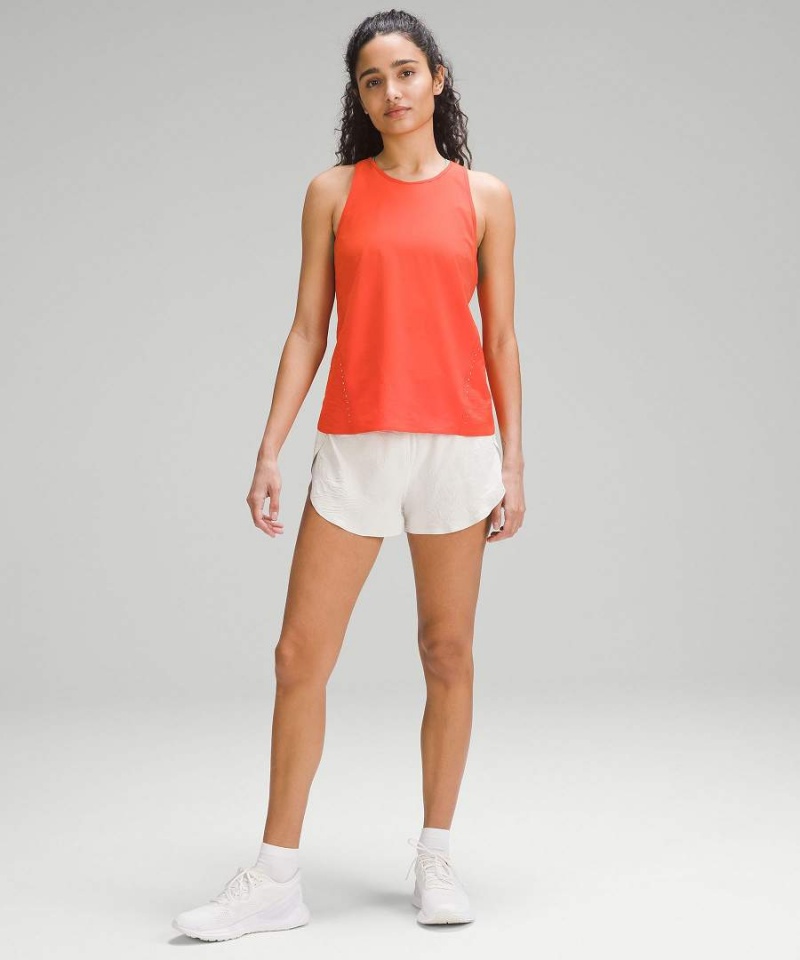 Camiseta sin Manga Lululemon Ligeros Stretch Correr Airflow Mujer Naranjas Chile | 576ZMNQJU