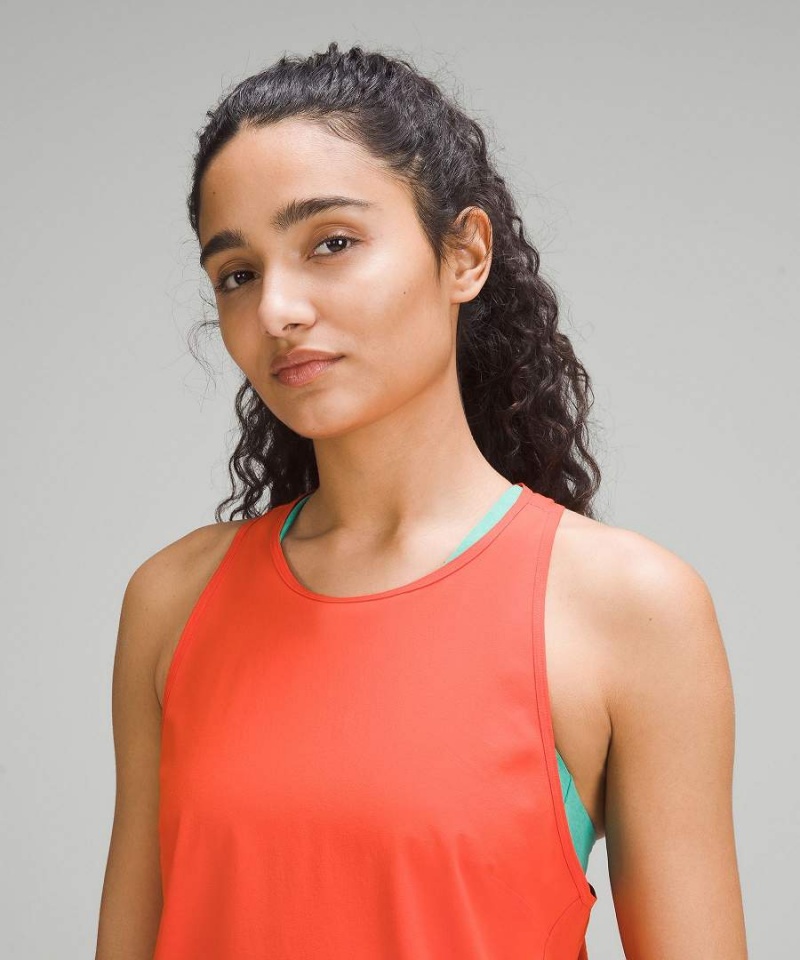 Camiseta sin Manga Lululemon Ligeros Stretch Correr Airflow Mujer Naranjas Chile | 576ZMNQJU