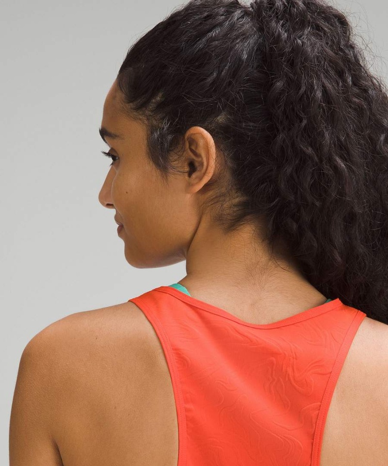 Camiseta sin Manga Lululemon Ligeros Stretch Correr Airflow Mujer Naranjas Chile | 576ZMNQJU