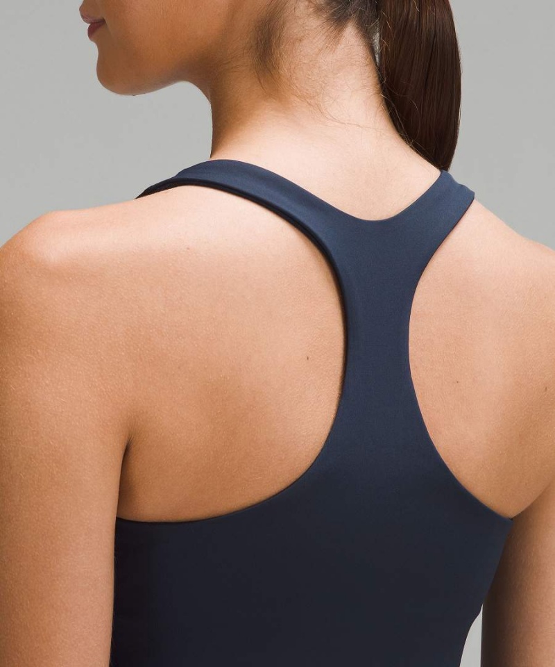 Camiseta sin Manga Lululemon Ligeros Tenis Mujer Azul Marino Chile | 490CWJUKM