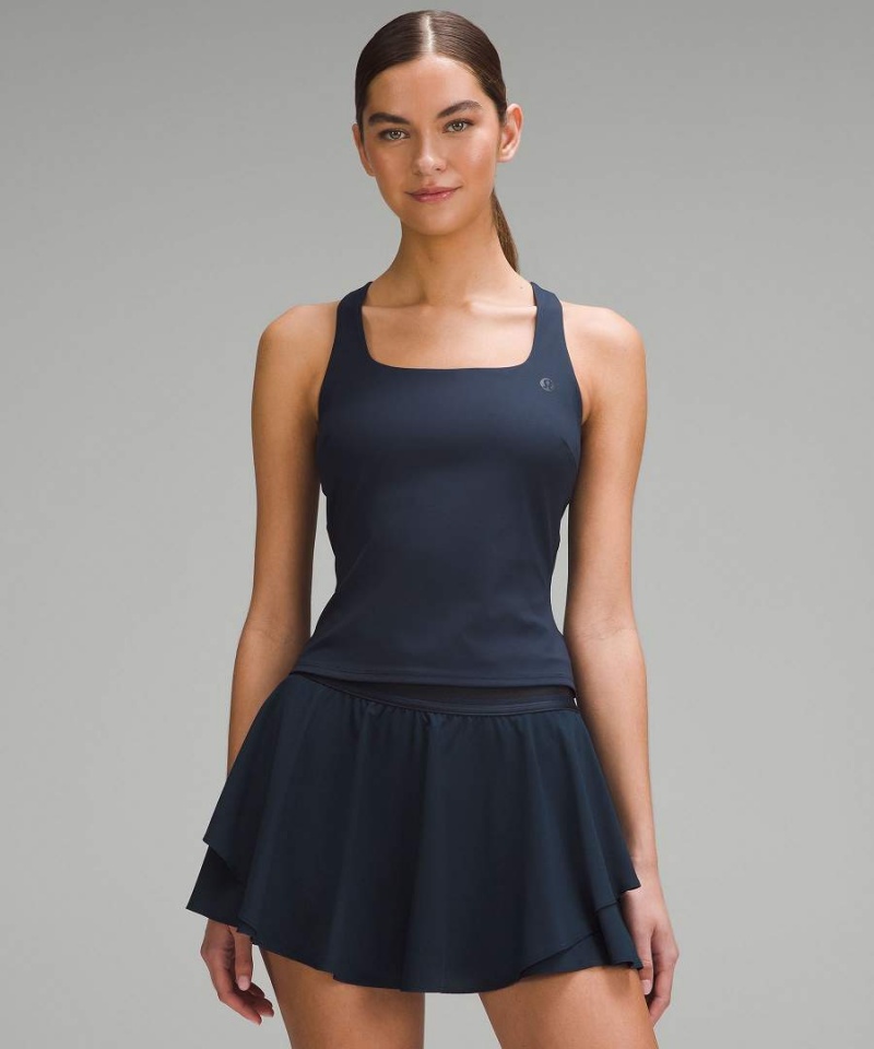 Camiseta sin Manga Lululemon Ligeros Tenis Mujer Azul Marino Chile | 490CWJUKM