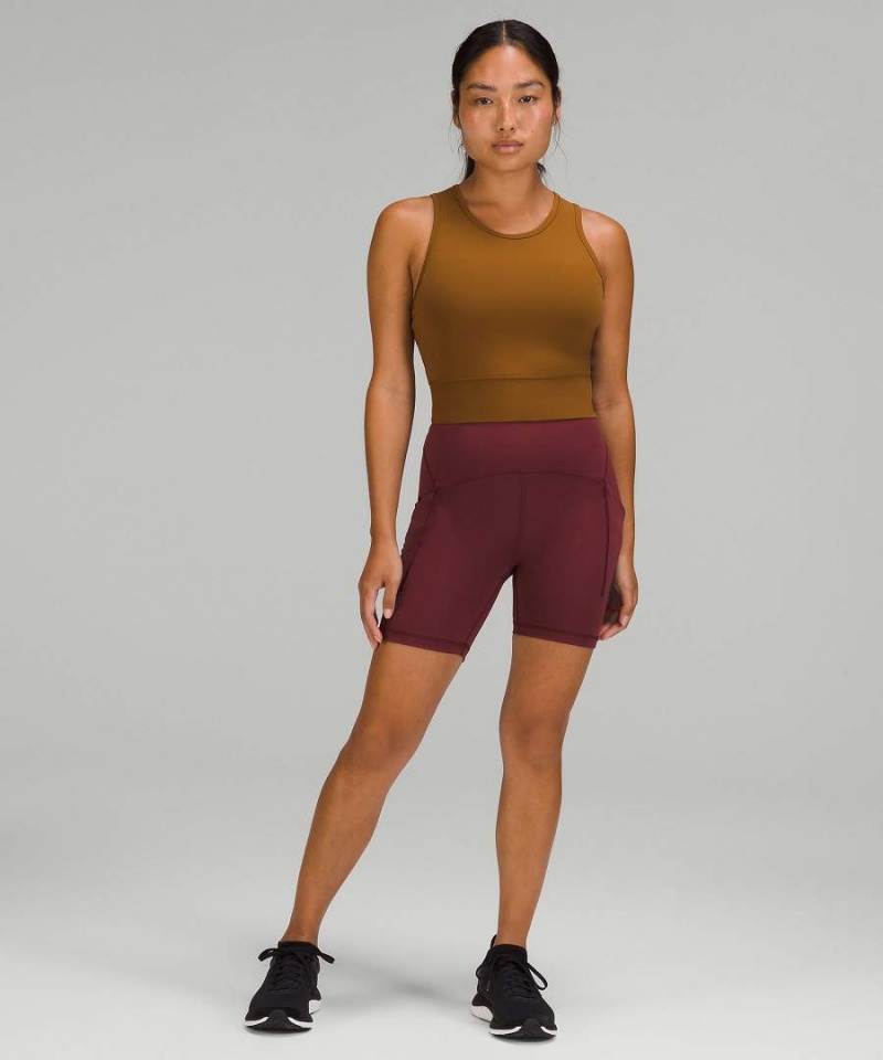 Camiseta sin Manga Lululemon Mesh-Back Entrenamiento Cropped Mujer Kaki Chile | 560RBPHYF