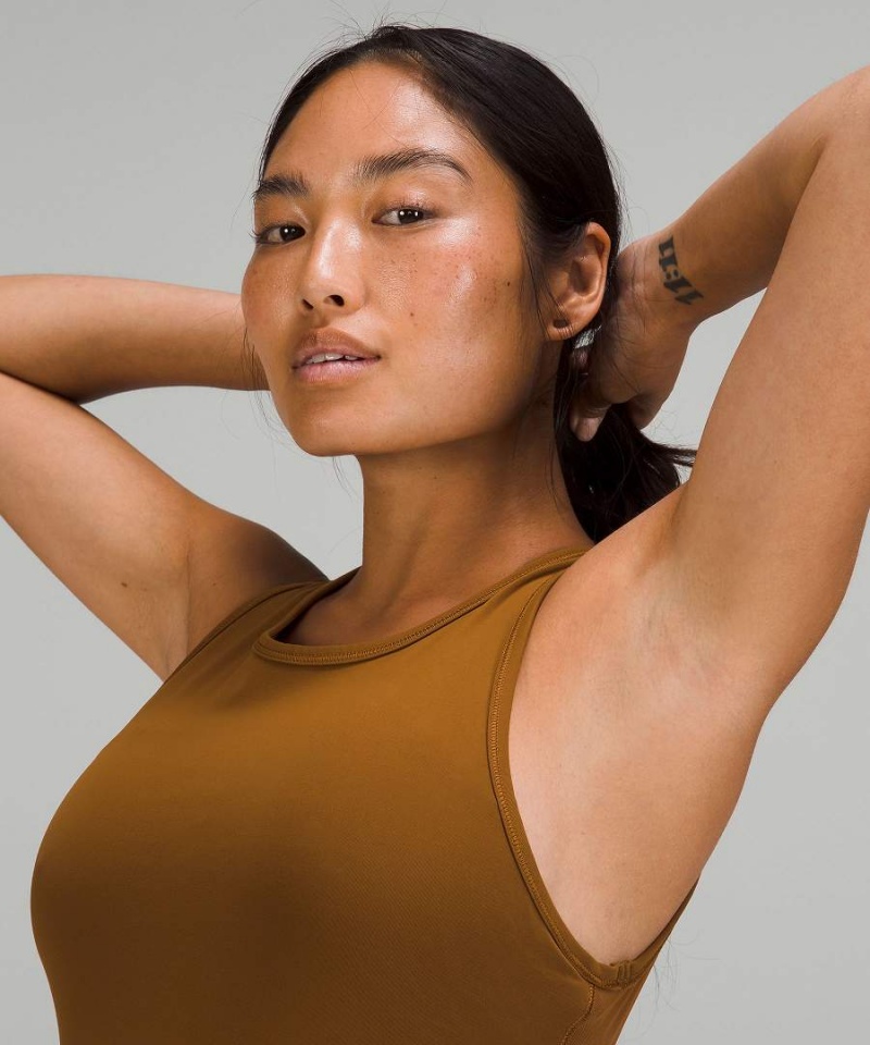 Camiseta sin Manga Lululemon Mesh-Back Entrenamiento Cropped Mujer Kaki Chile | 560RBPHYF