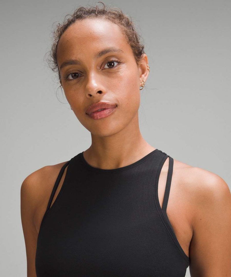 Camiseta sin Manga Lululemon Modal-Blend High-Neck Yoga Mujer Negras Chile | 043NTICGV
