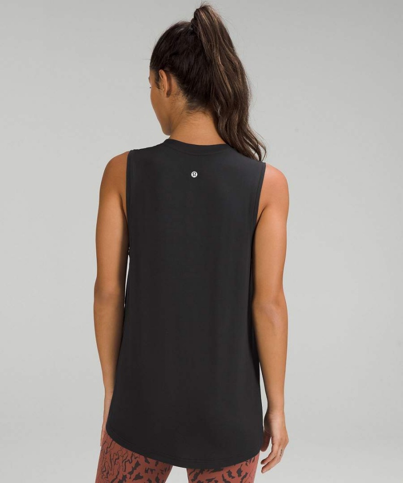 Camiseta sin Manga Lululemon Modal-Silk Blend Tie-Front Yoga Mujer Negras Chile | 534JTLKOC