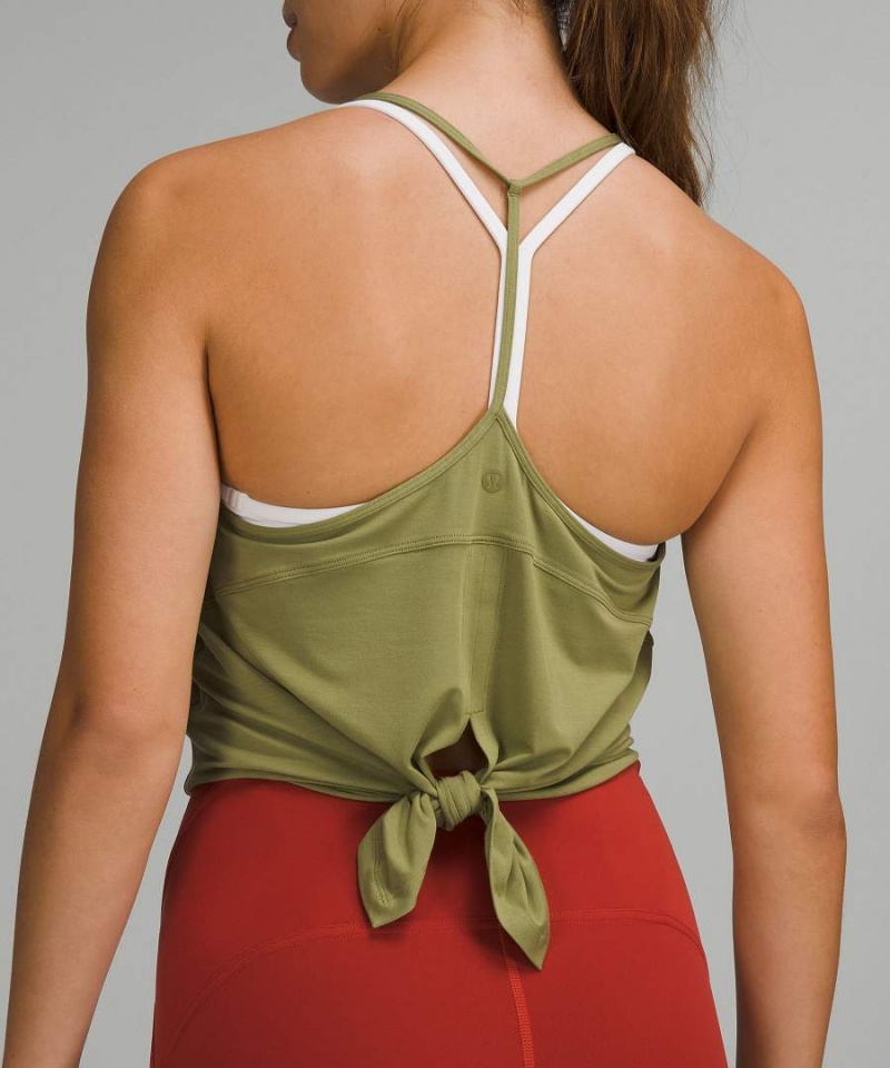 Camiseta sin Manga Lululemon Modal-Silk Yoga Mujer Marrones Verde Chile | 798HERFXN