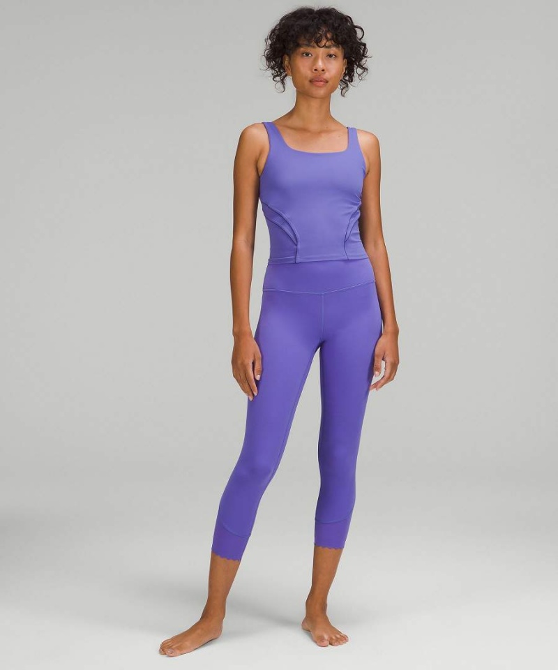 Camiseta sin Manga Lululemon Nulu and Mesh-Back Shelf-Bra Yoga Mujer Indigo Azules Chile | 264RWNKQY