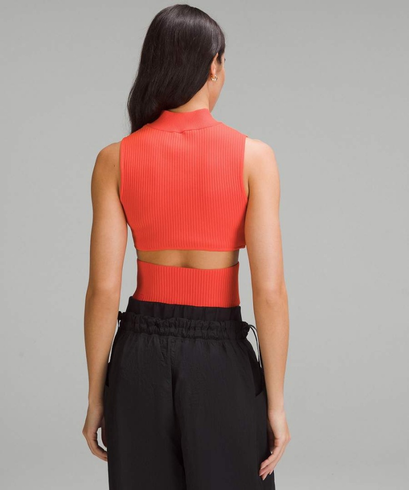 Camiseta sin Manga Lululemon Open Back Half-Zip Mujer Naranjas Chile | 065PRISDB