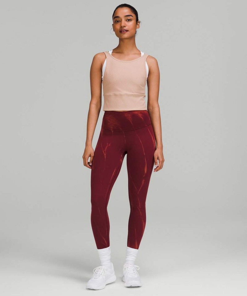 Camiseta sin Manga Lululemon Power Pivot Acanalado Mujer Rosas Chile | 096BJZGNC
