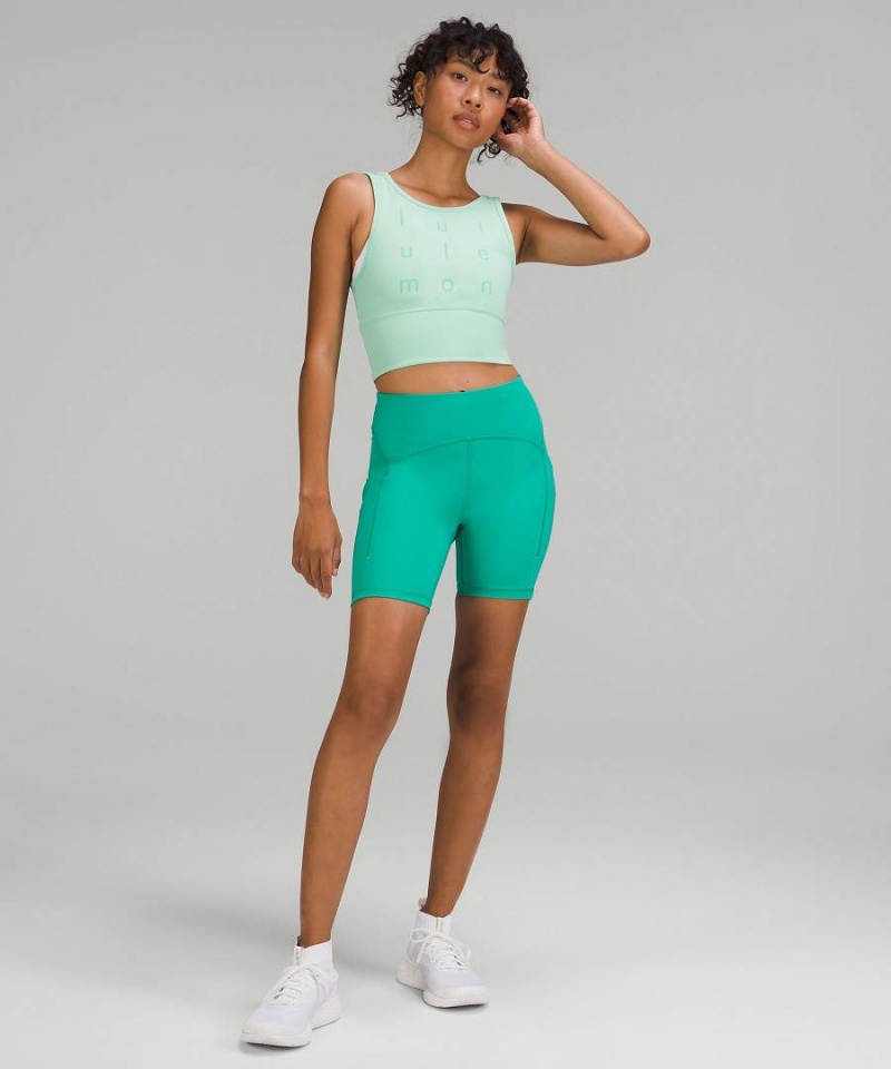 Camiseta sin Manga Lululemon Power Pivot Everlux Mujer Verde Menta Chile | 703AXSGZN