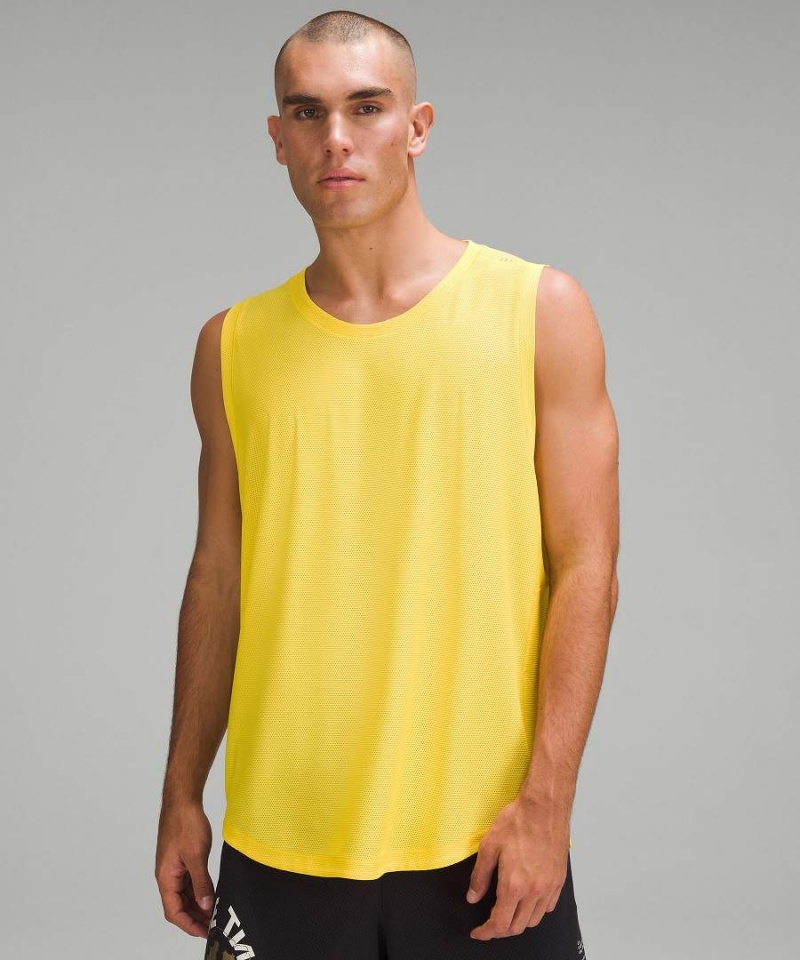 Camiseta sin Manga Lululemon Relaxed Jordan Clarkson Deporte Hombre Amarillo Chile | 583WKZHFJ