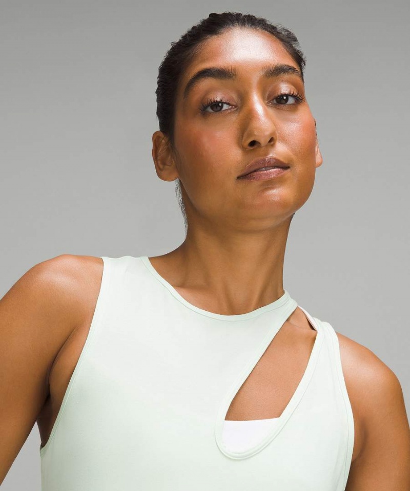 Camiseta sin Manga Lululemon Shoulder Cut-Out Yoga Mujer Verde Chile | 614VMFDCL