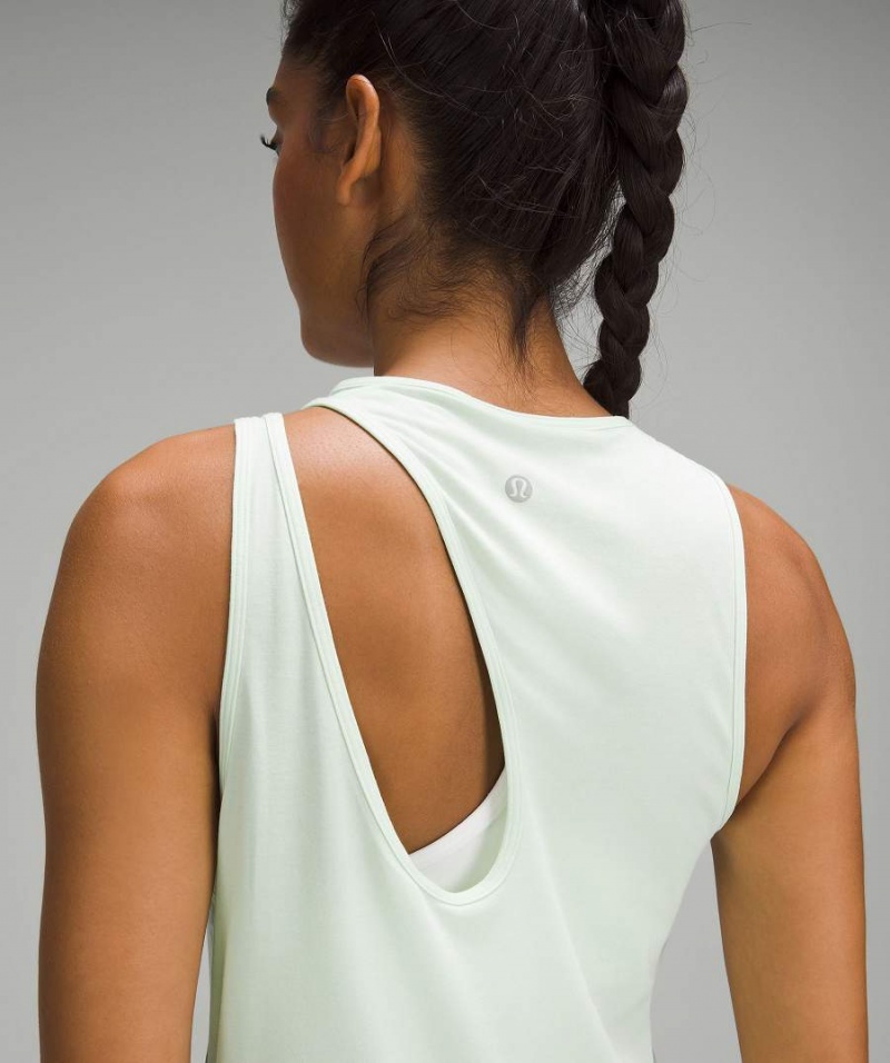 Camiseta sin Manga Lululemon Shoulder Cut-Out Yoga Mujer Verde Chile | 614VMFDCL
