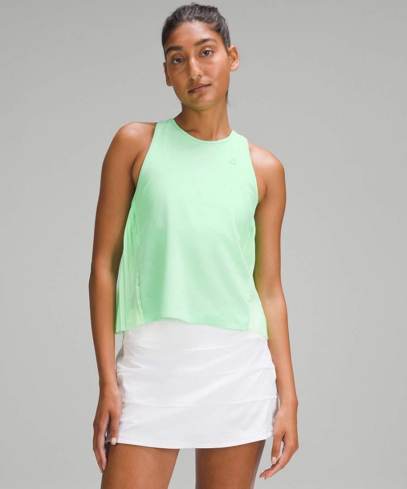 Camiseta sin Manga Lululemon Side Pleats Tenis Mujer Turquesa Chile | 378ZHRQEL