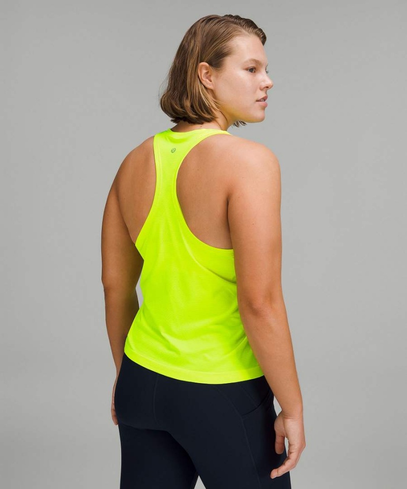 Camiseta sin Manga Lululemon Swiftly Tech High-Neck 2.0 Race Length Mujer Amarillo Amarillo Chile | 213HSYCFA