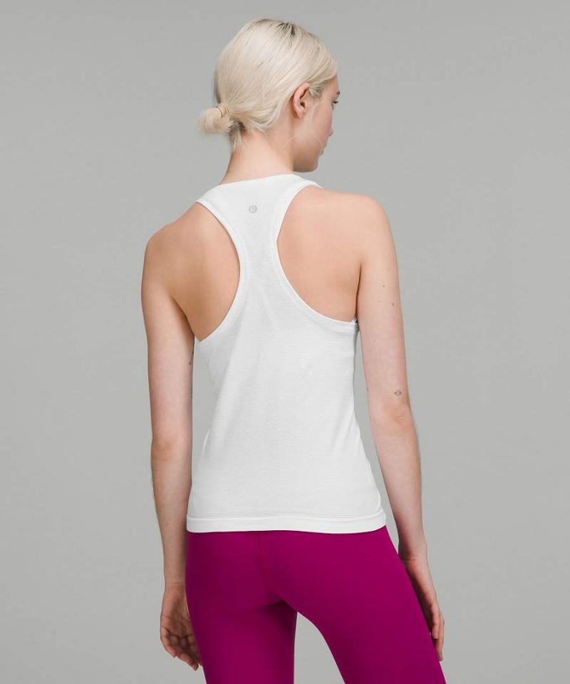 Camiseta sin Manga Lululemon Swiftly Tech High-Neck 2.0 Race Length Mujer Blancas Blancas Chile | 192SWHJOX