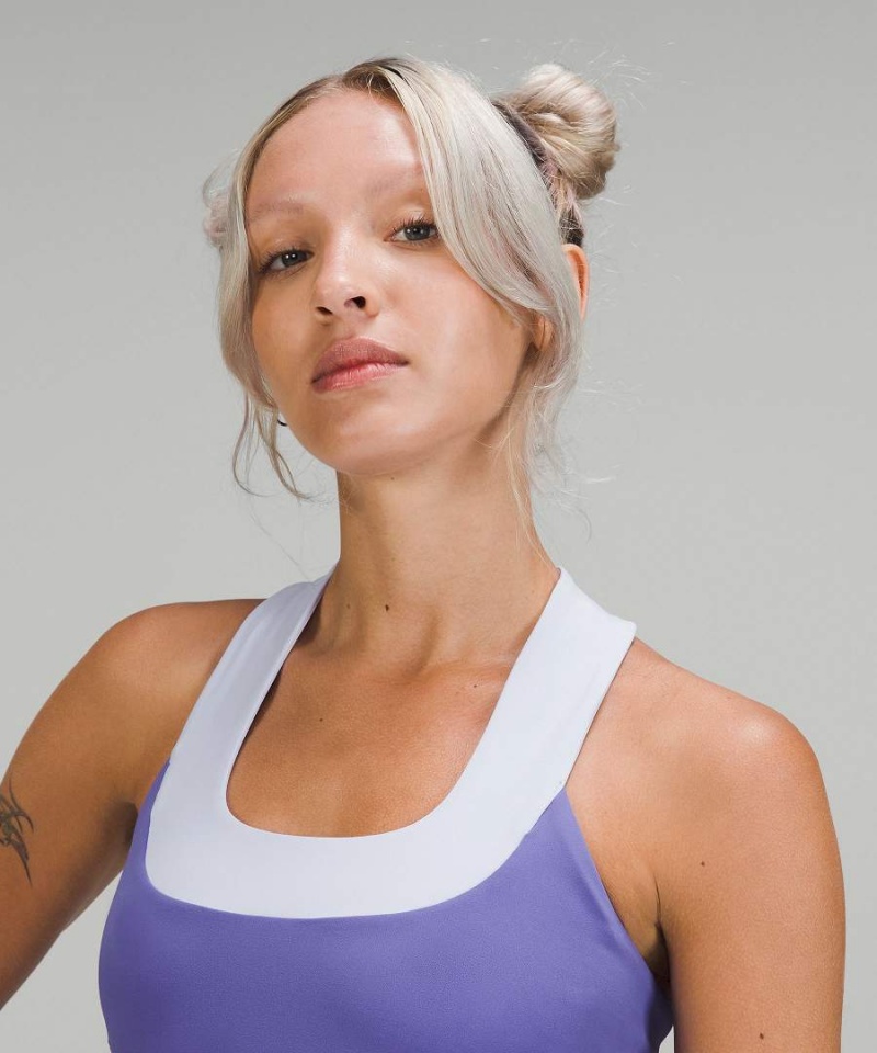 Camiseta sin Manga Lululemon Throwback Scoop Neck Mujer Indigo Azules Chile | 973TIKQYX