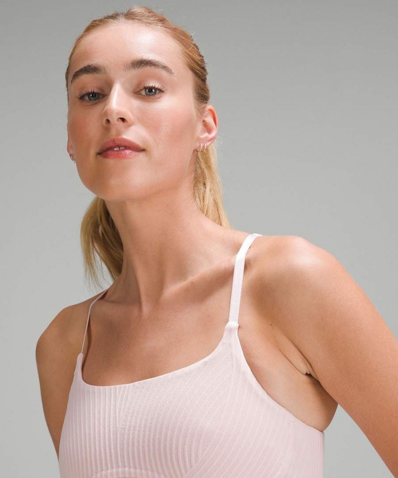 Camiseta sin Manga Lululemon Tiras Seamless Yoga Shelf Mujer Rosas Rosas Chile | 140JYTMDF
