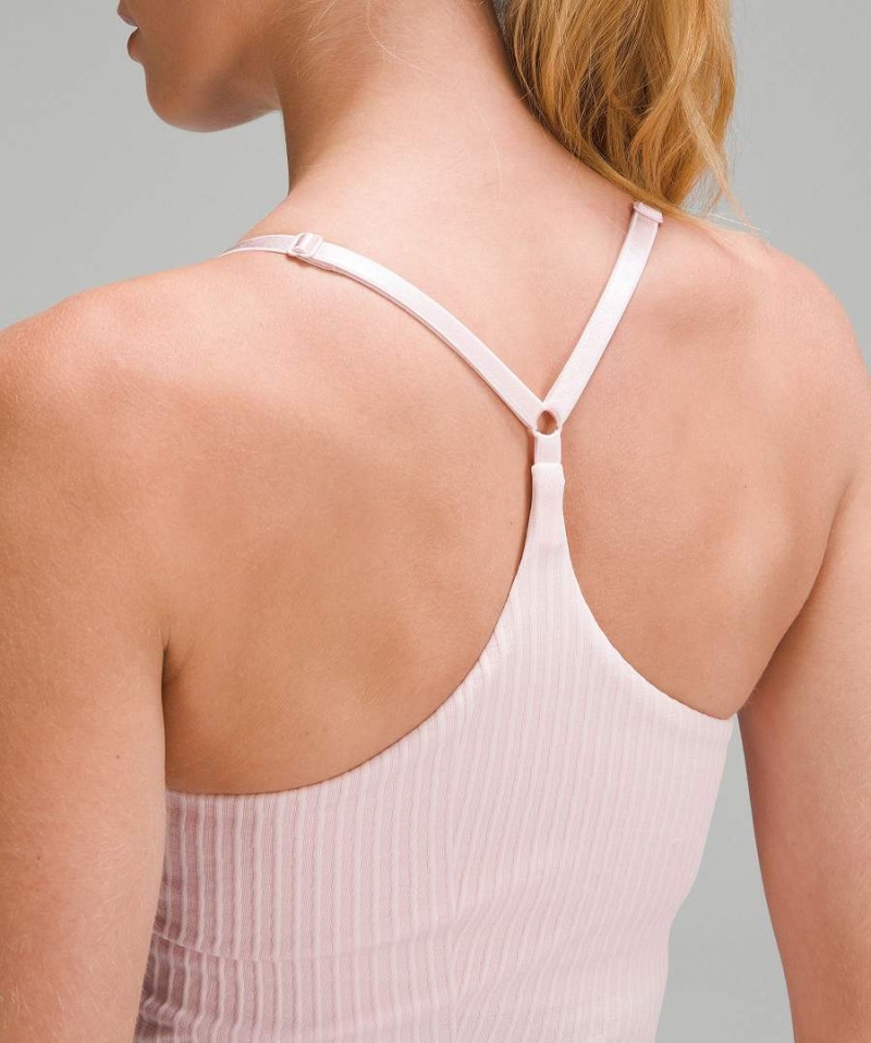 Camiseta sin Manga Lululemon Tiras Seamless Yoga Shelf Mujer Rosas Rosas Chile | 140JYTMDF