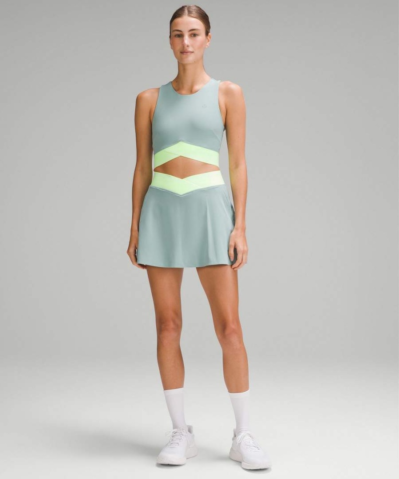 Camiseta sin Manga Lululemon V-Cintura Cropped Tenis Mujer Blancas Chile | 768HCUBSX