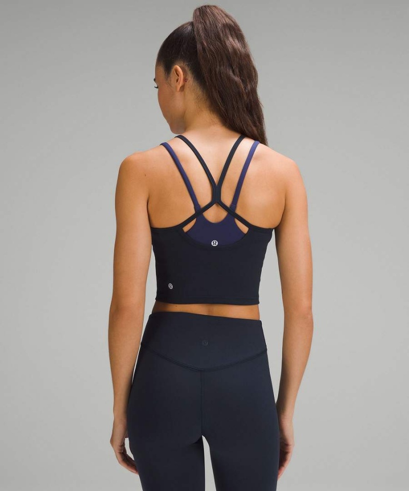 Camiseta sin Manga Lululemon Wunder Train High-Neck Cross-Back Mujer Azul Marino Chile | 407ELVJPW