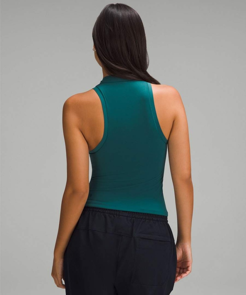 Camiseta sin Manga Lululemon Wundermost Ultra-Soft Nulu Mockneck Mujer Turquesa Chile | 071REUNHV