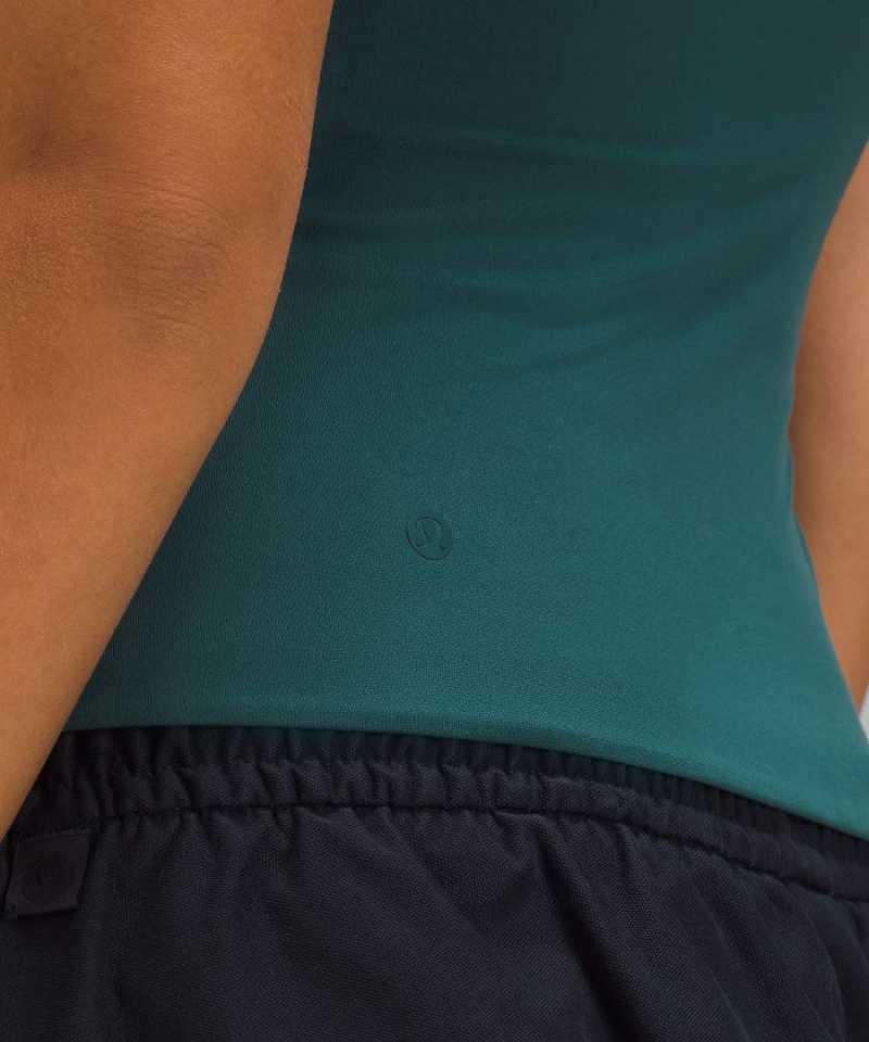 Camiseta sin Manga Lululemon Wundermost Ultra-Soft Nulu Mockneck Mujer Turquesa Chile | 071REUNHV