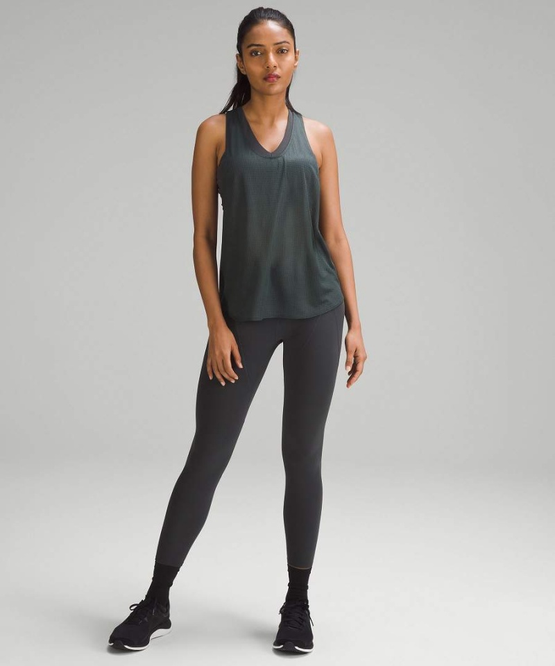 Camiseta sin Manga Lululemon lab Grid Mesh Singlet Estampadas Mujer Gris Chile | 485OMQJVS