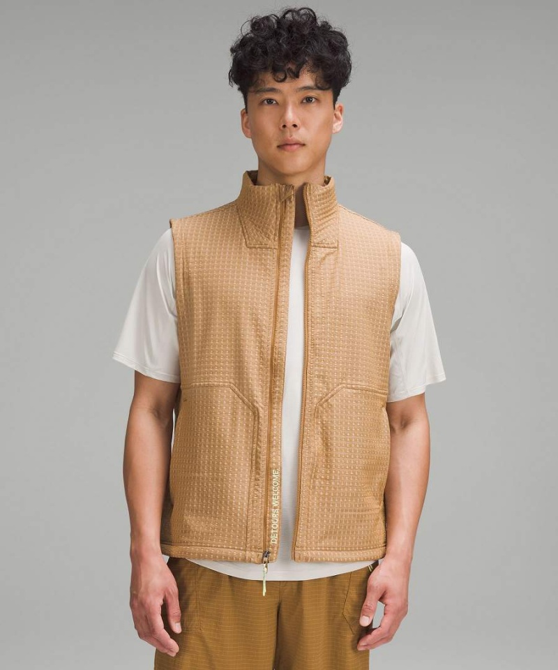 Chaleco Lululemon Agua-Repellent Grid Fleece Senderismo Hombre Beige Chile | 523FVUXTJ