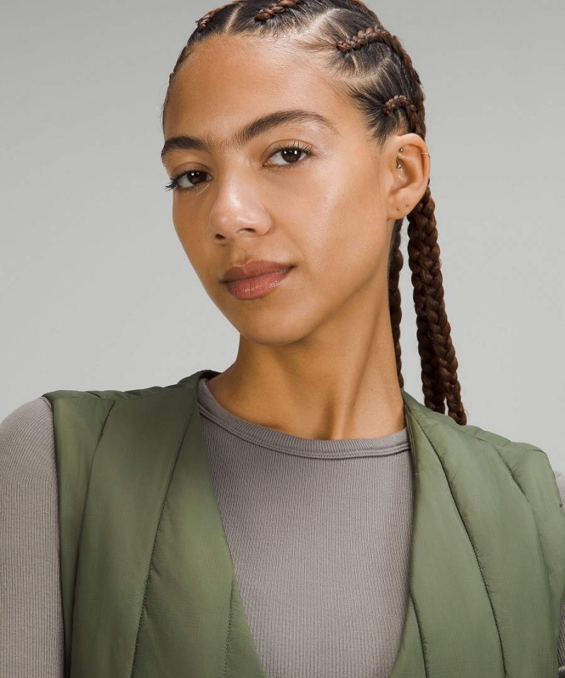 Chaleco Lululemon Belted Long Insulated Mujer Verde Oliva Chile | 638YICZBO