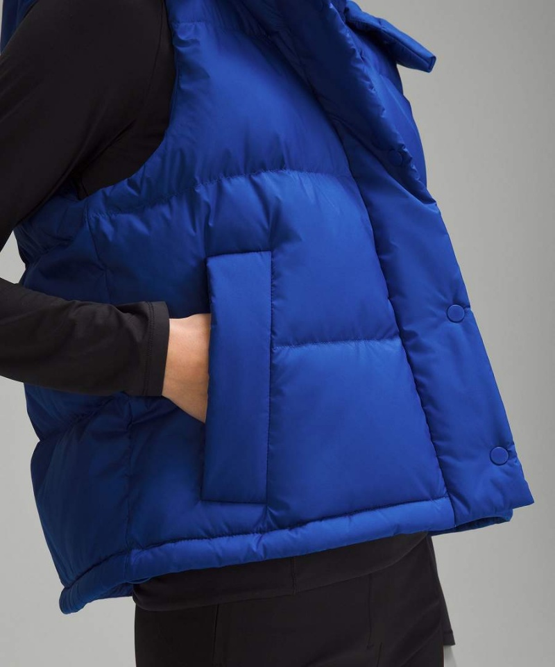 Chaleco Lululemon Wunder Puff Cropped Mujer Azules Chile | 152XOEHGZ