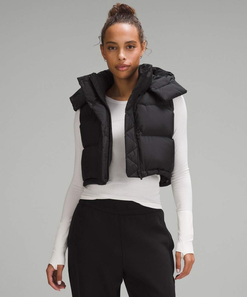 Chaleco Lululemon Wunder Puff Super-Cropped Mujer Negras Chile | 750RXQOUE