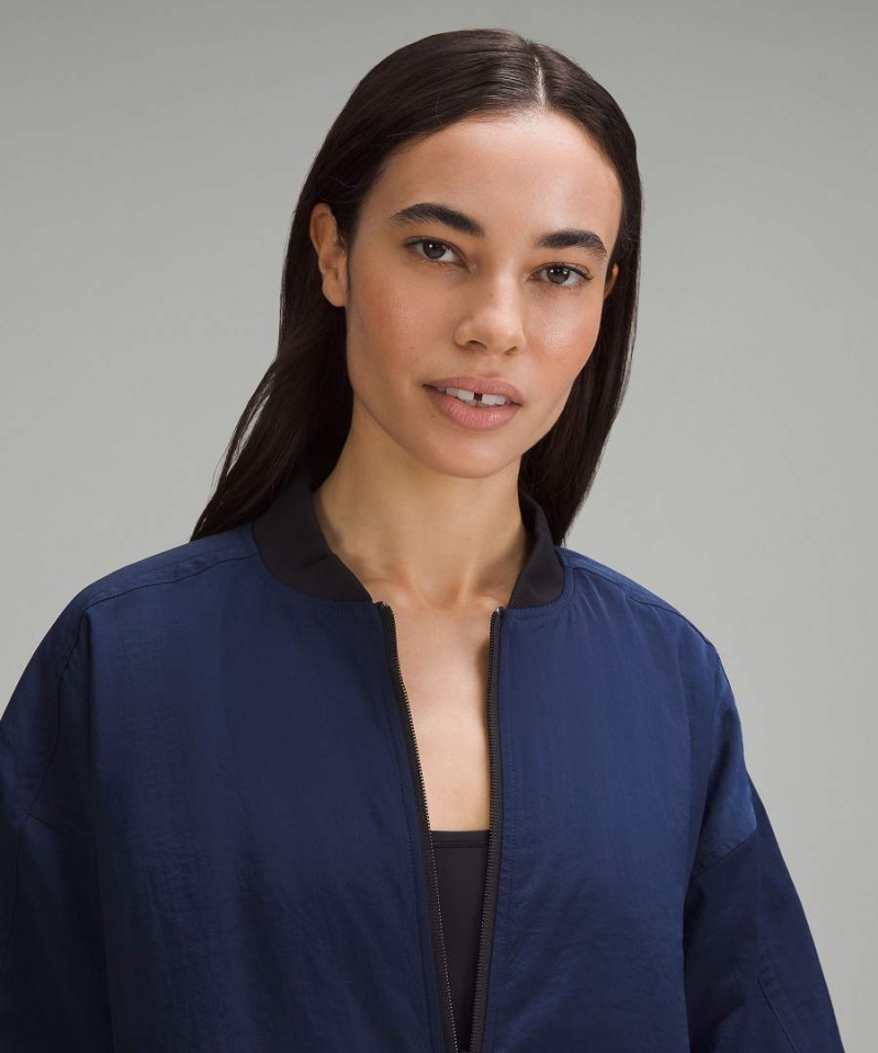 Chaqueta De Bombardero Lululemon Non-Stop Reversible Mujer Azul Marino Negras Chile | 274LTSFBO